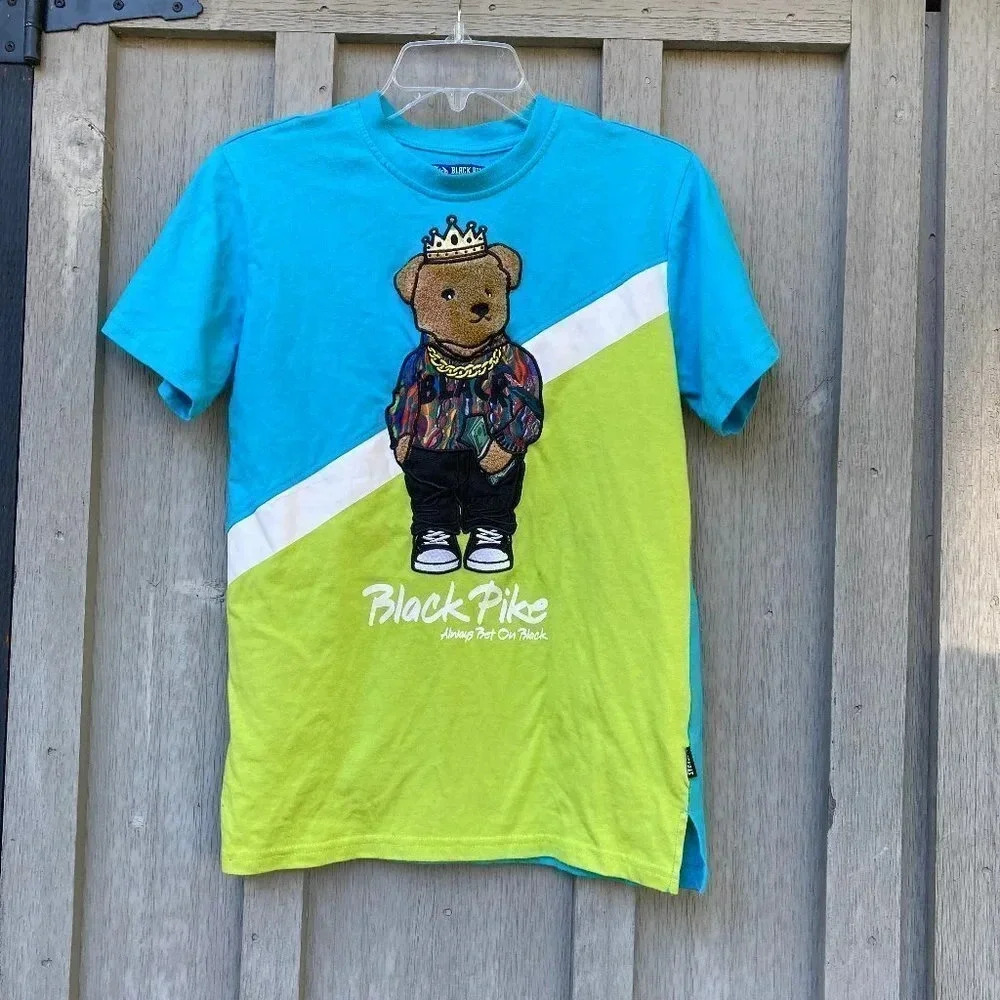 𝅺BOYS‎ Black Pike Biggie Bear T-Shirt, 14-16